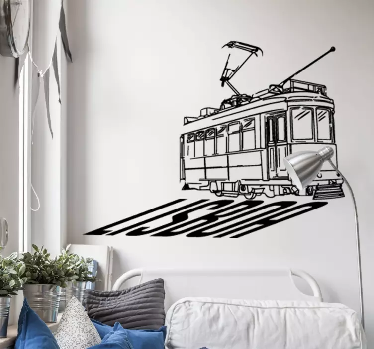 Vinil decorativo elétrico Lisboa texto - TenStickers