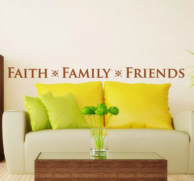 Vinil decorativo faith family friends - TenStickers