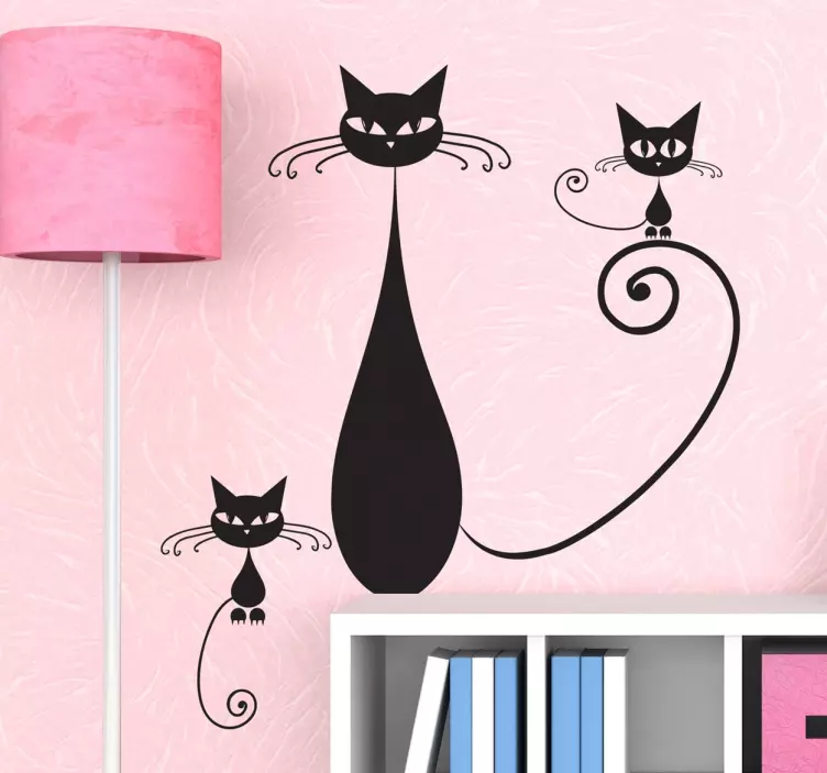 Vinil decorativo família de gatos - TenStickers