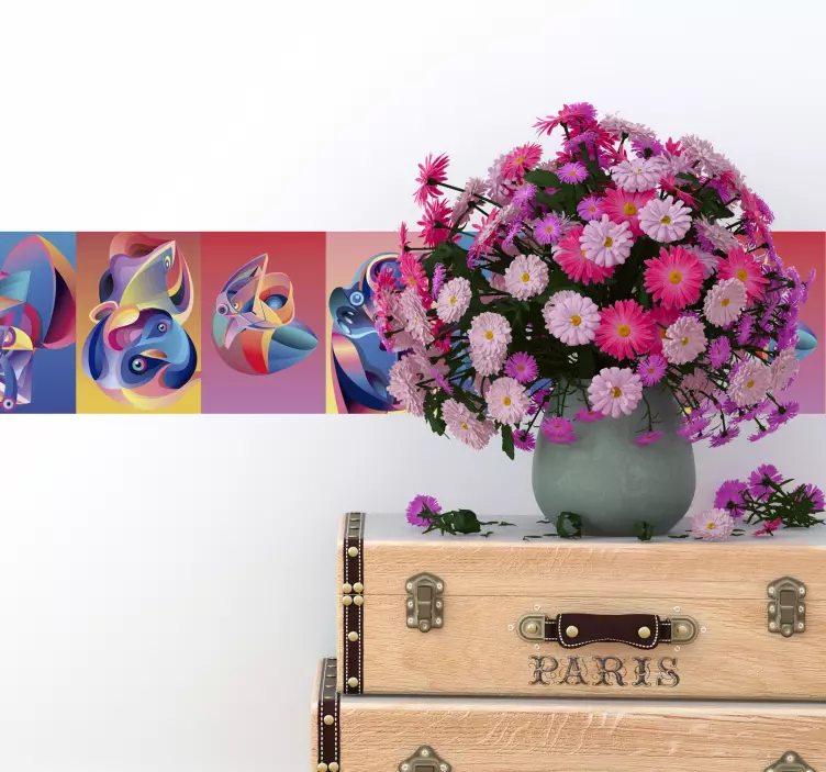 Vinil decorativo friso de animais alebrijes - TenStickers