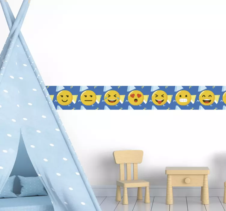 Friso autocolante decorativo infantil Emojis - TenStickers
