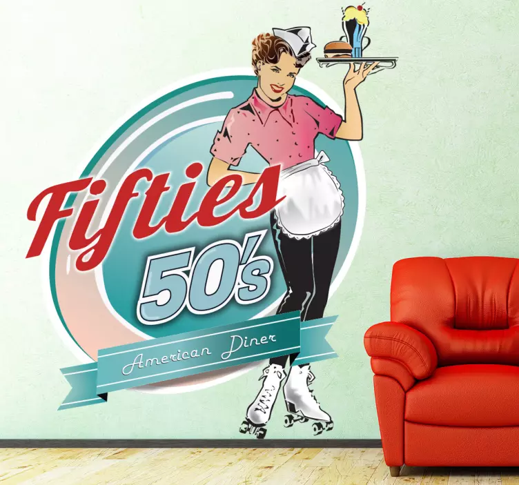 Vinil decorativo garçonete americana - TenStickers