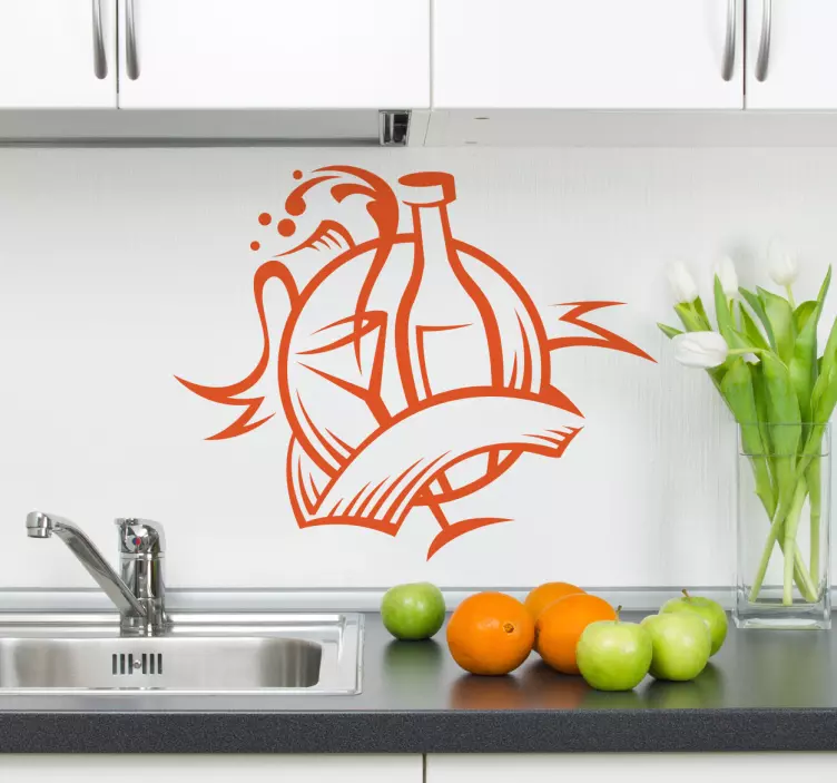 Vinil decorativo garrafa de vinho - TenStickers