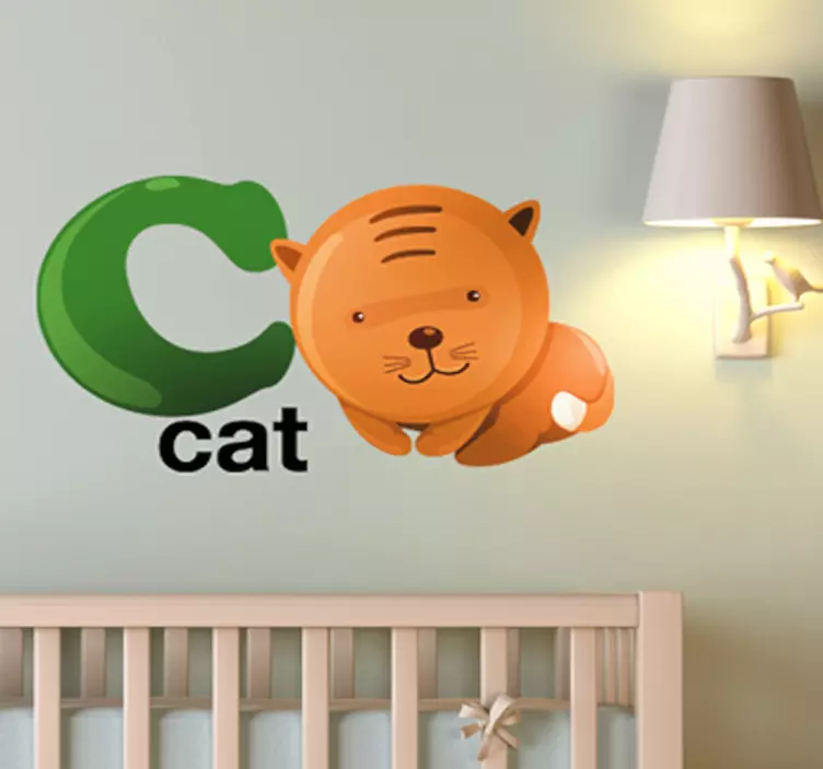 Vinil decorativo gato letra C - TenStickers
