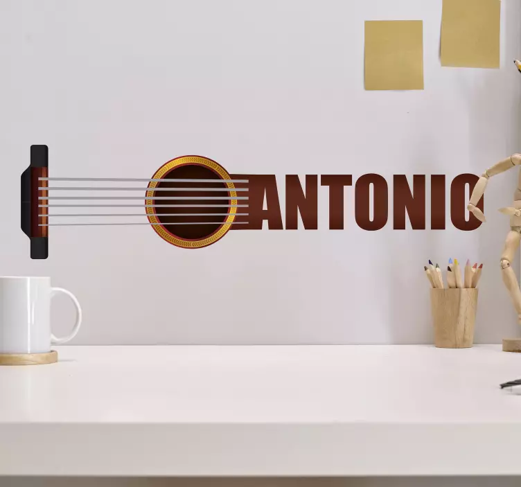 Vinil decorativo Guitarra clássica com nome  - TenStickers