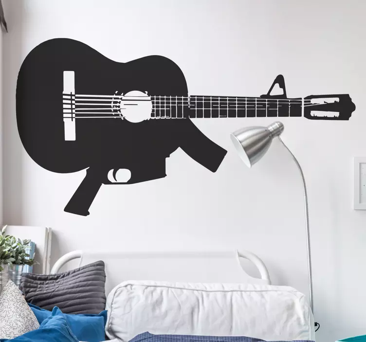 Vinil decorativo guitarra metrelhadora - TenStickers