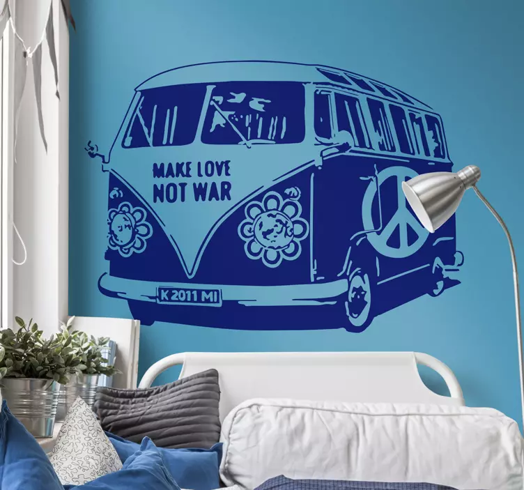 Vinil Decorativo Hippie Van - TenStickers