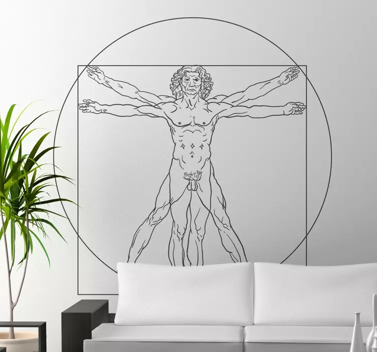 Vinil decorativo Homem Vitruviano Da Vinci - TenStickers