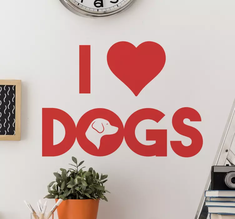Vinil decorativo I love dogs - TenStickers