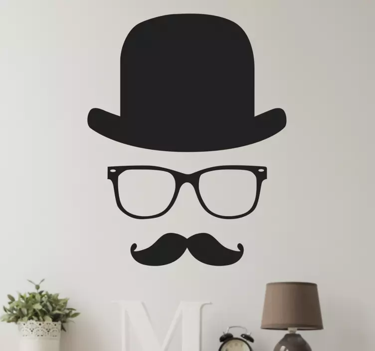 Vinil decorativo icone senhor elegante - TenStickers