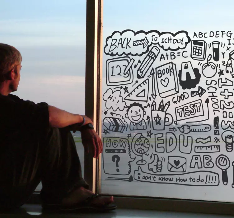 Vinil decorativo ilustração mundo escolar - TenStickers