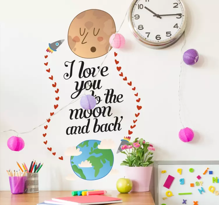 Vinil decorativo infantil amor lua - TenStickers