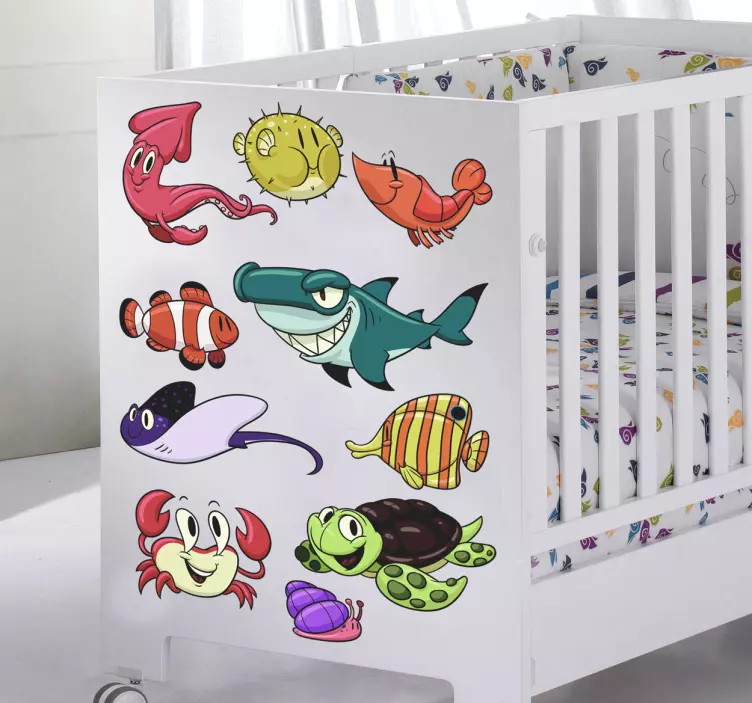 Vinil decorativo infantil animais aquáticos - TenStickers