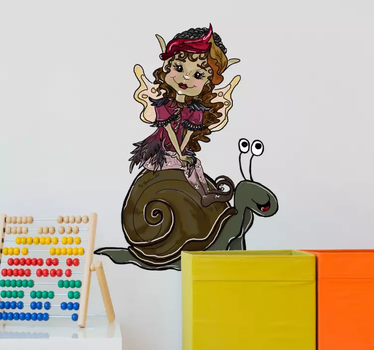 Vinil decorativo infantil menina caracol - TenStickers