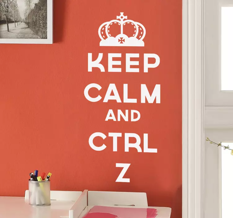 Vinil decorativo Keep Calm and CTRL Z - TenStickers