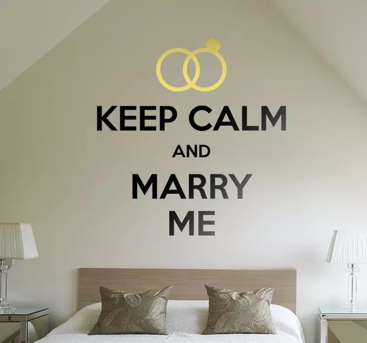 Vinil decorativo keep calm and marry me - TenStickers