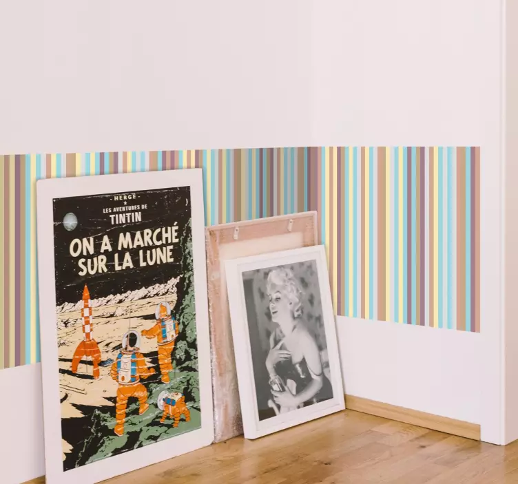 Vinil decorativo linhas em cores pastel - TenStickers