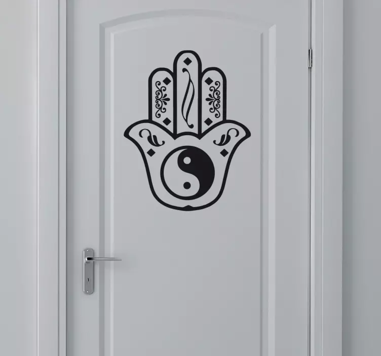 Vinil Decorativo Mão de Fátima e Yin Yang - TenStickers