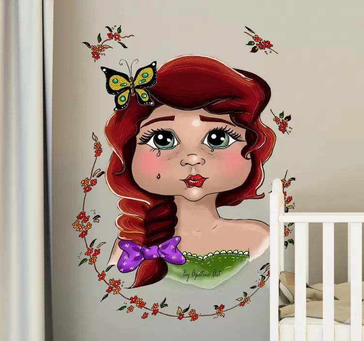 Vinil decorativo menina com lágrima no olho - TenStickers