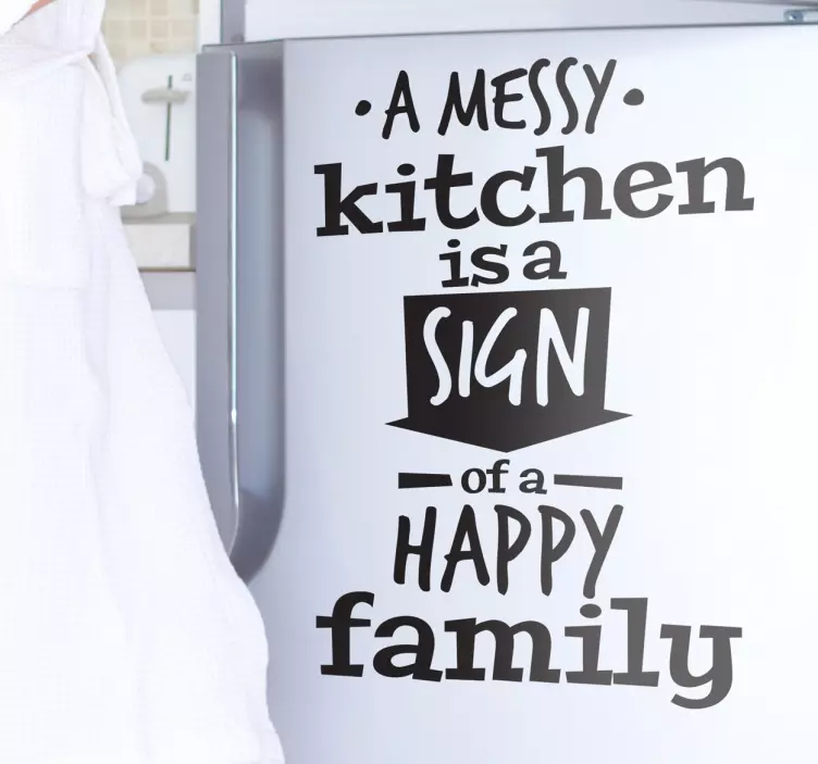 Vinil decorativo Messy Kitchen Happy Family - TenStickers