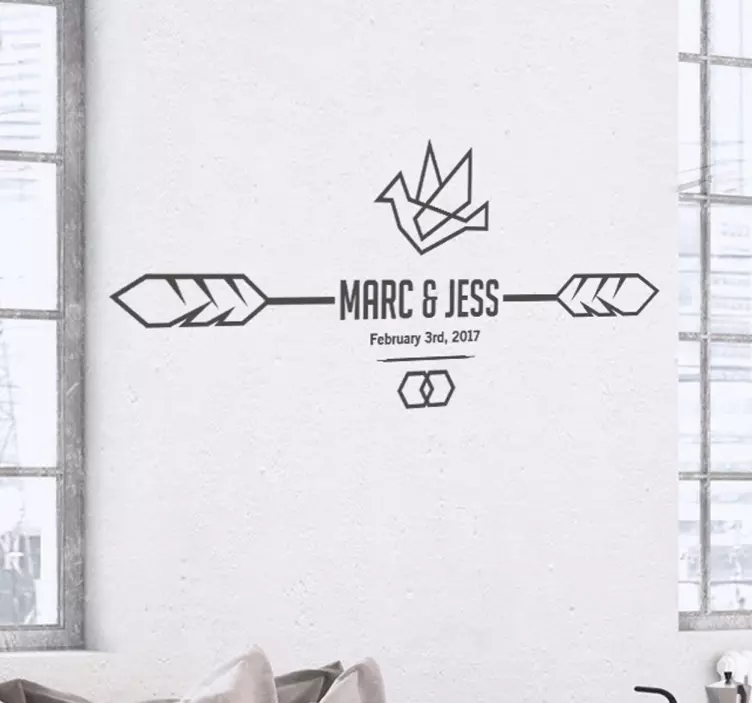 Vinil decorativo minimalista casamento - TenStickers
