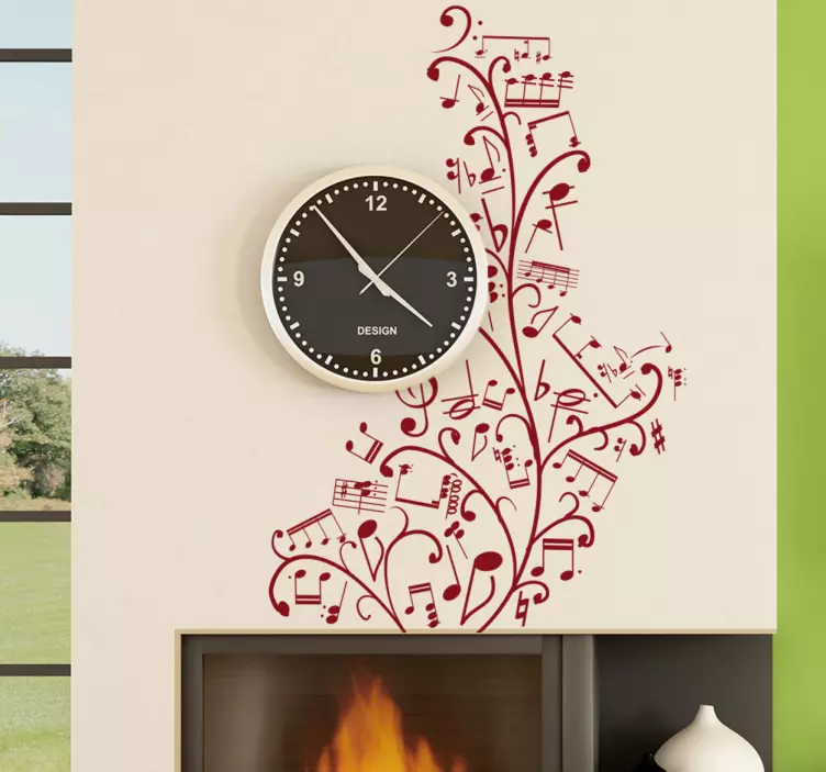 Vinil decorativo notas musicales floral - TenStickers