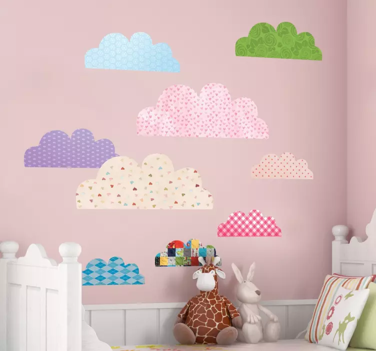 Vinil decorativo nuvens com texturas - TenStickers