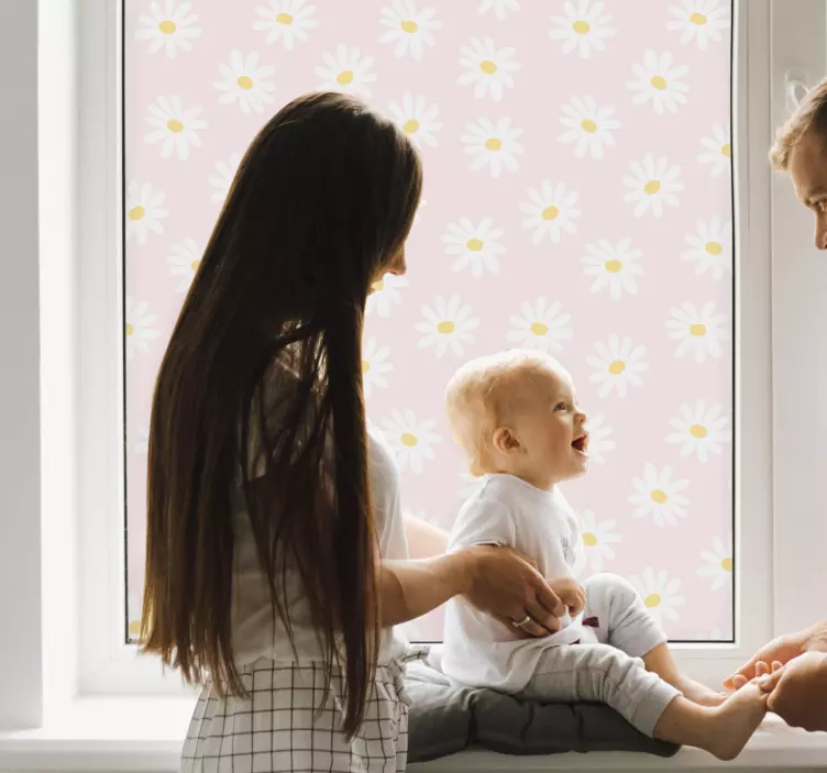 autocolante de janela de padrão de flor margarida - TenStickers