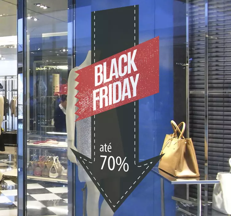 Autocolante para montras Black Friday seta retro - TenStickers