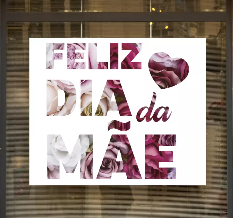 Autocolante para montras floral Feliz Dia da Mãe - TenStickers