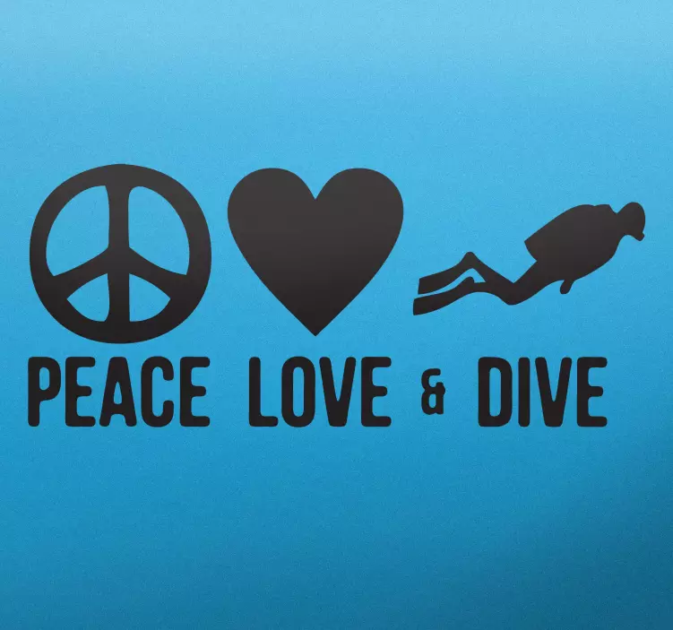 Vinil decorativo Peace Love Dive - TenStickers