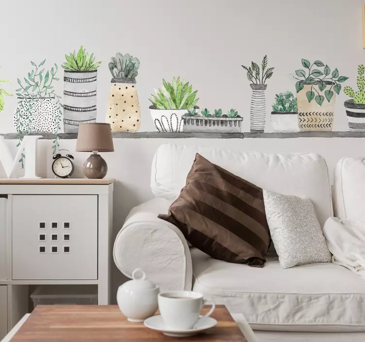 Vinil decorativo prateleira de plantas - TenStickers