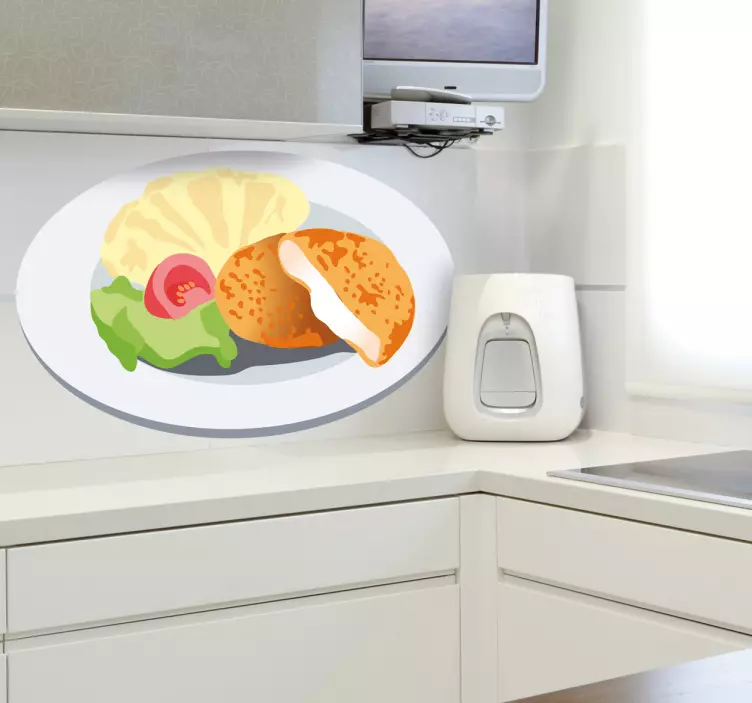 Vinil decorativo prato comida diversa - TenStickers