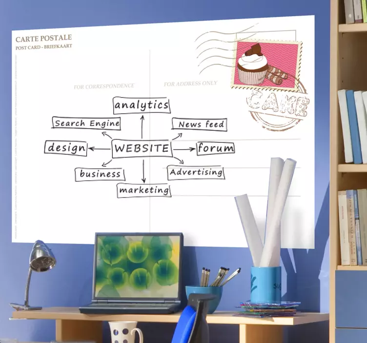 Vinil decorativo quadro branco postal - TenStickers