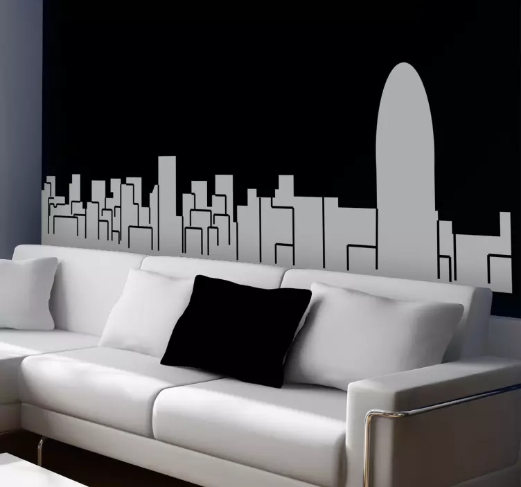 Vinil decorativo skyline de Barcelona - TenStickers