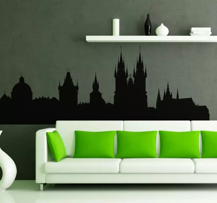 Vinil decorativo skyline Praga - TenStickers