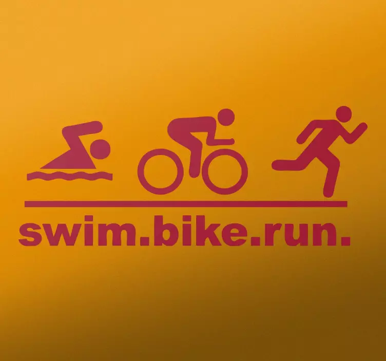 Vinil decorativo swim bike run - TenStickers