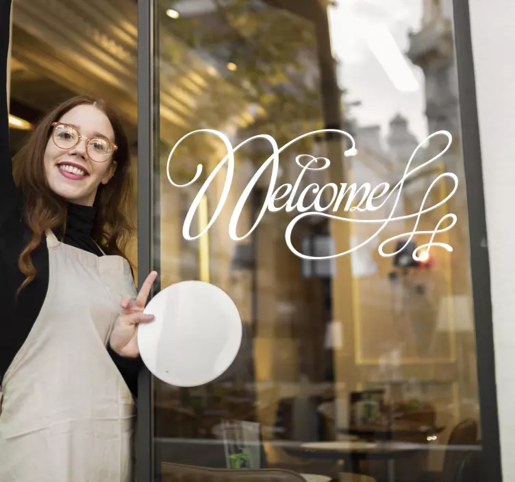 Vinil decorativo welcome caligráfico - TenStickers