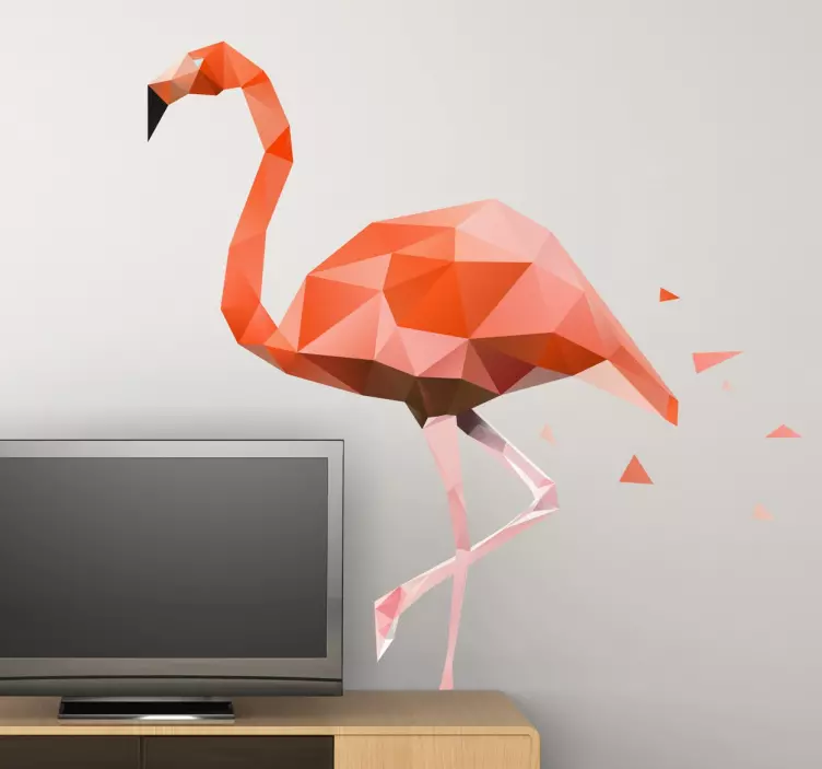 Vinil decorativov flamingo poligonal - TenStickers