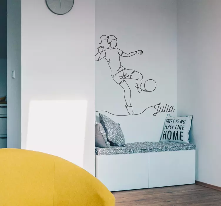 Autocolante jogadora de futebol minimalista - TenStickers