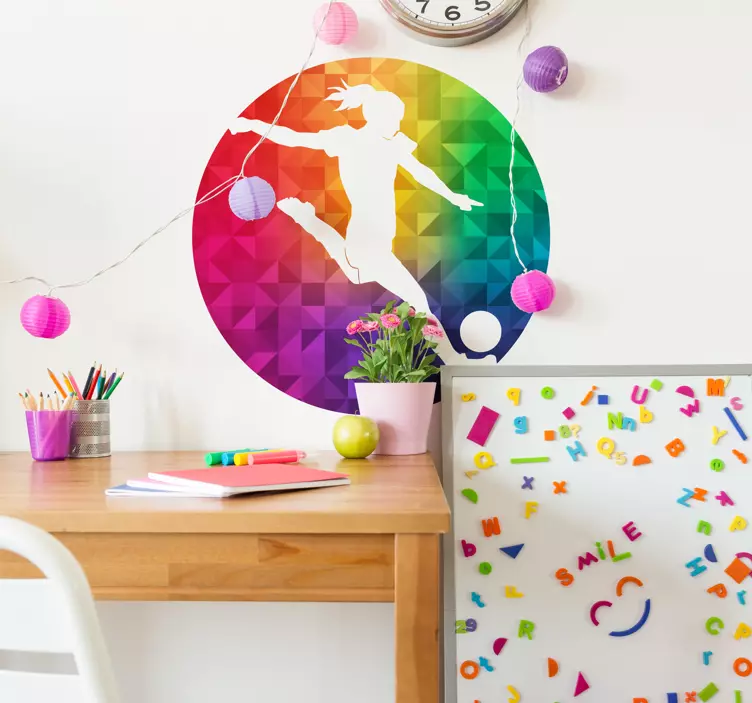 Autocolante jogadora de futebol multicolorido - TenStickers
