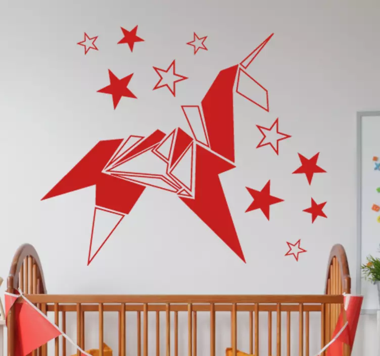Vinil geométrico unicórnio e estrelas - TenStickers