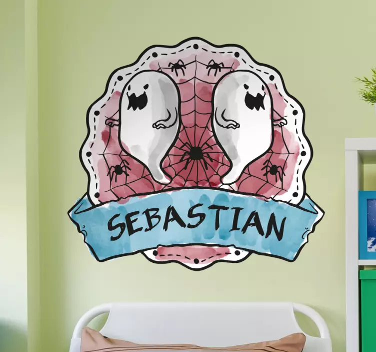 Vinil Halloween nome personalizável - TenStickers