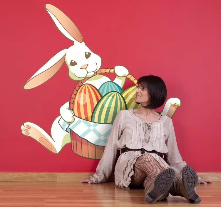 Vinil infantil coelho da páscoa - TenStickers