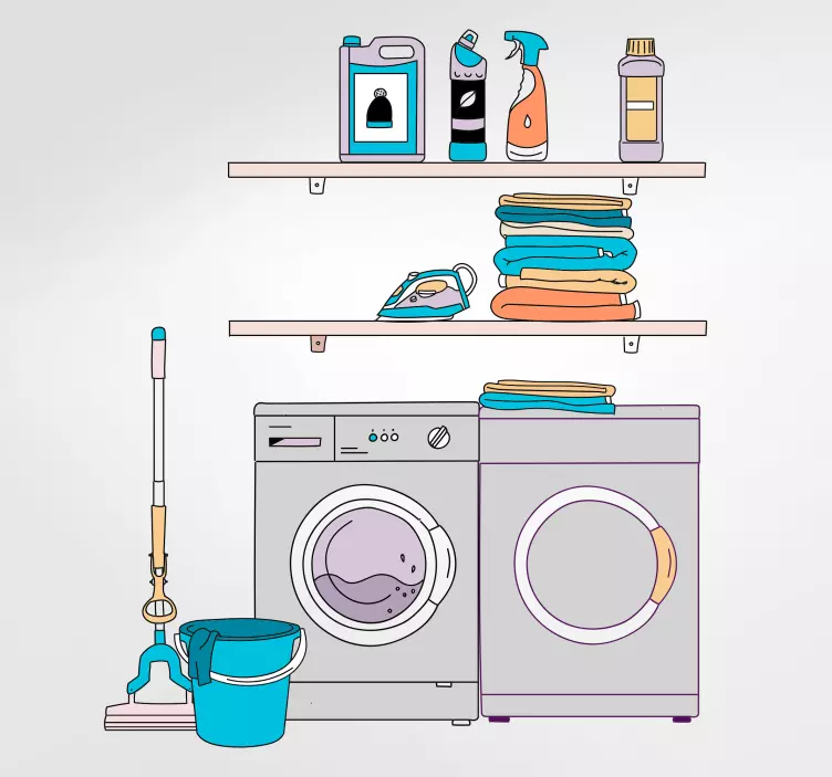 Vinil autocolante para montras Produtos da laudry - TenStickers