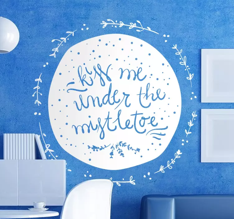 Vinil natal Kiss me under the mistletoe - TenStickers