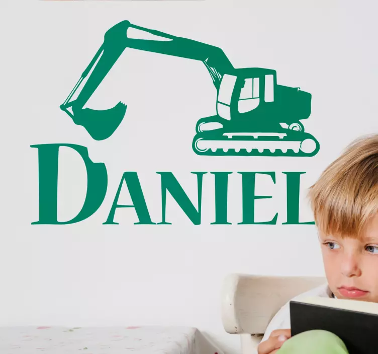 Vinil nome personalizado escavadora - TenStickers