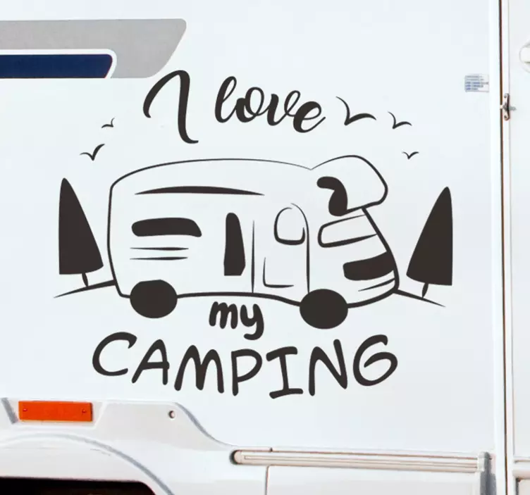 Autocolantes para carros Eu amo meu acampamento - TenStickers