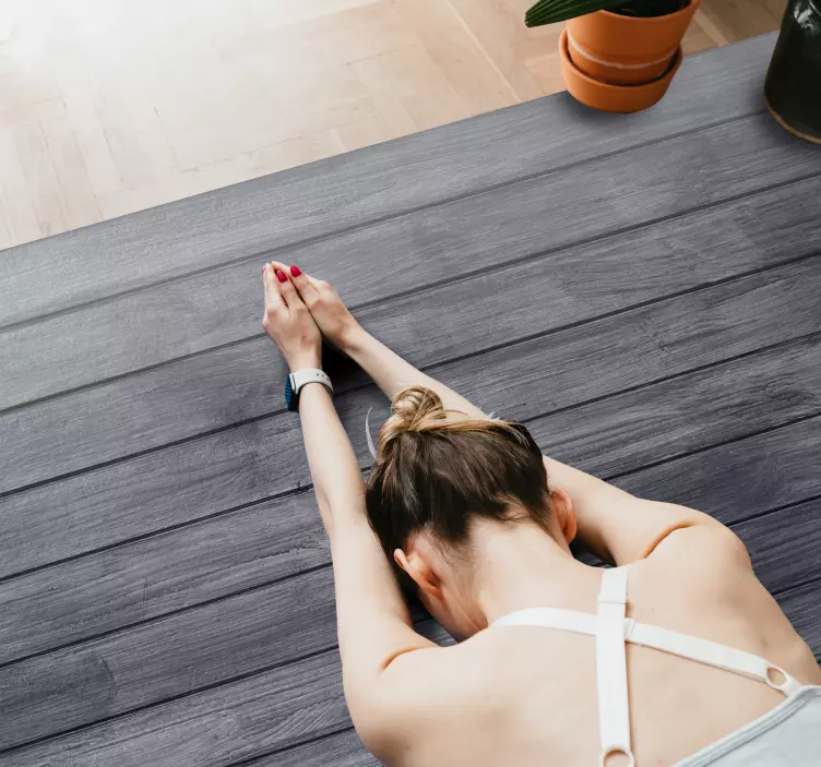 Autocolantes para chão autocolante de piso cinza de madeira - TenStickers