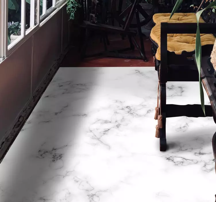 Autocolantes para chão autocolante de piso de mármore cinza branc - TenStickers